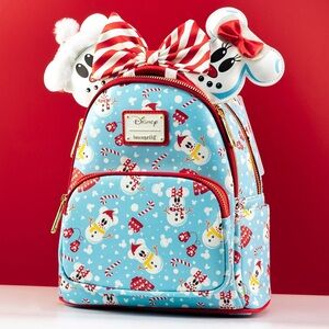 Loungefly x Disney- Mickey & Minnie Snowman Mini Backpack and Headband Set
